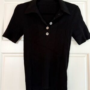 J. Crew Black Re-Imagined Polo Shirt